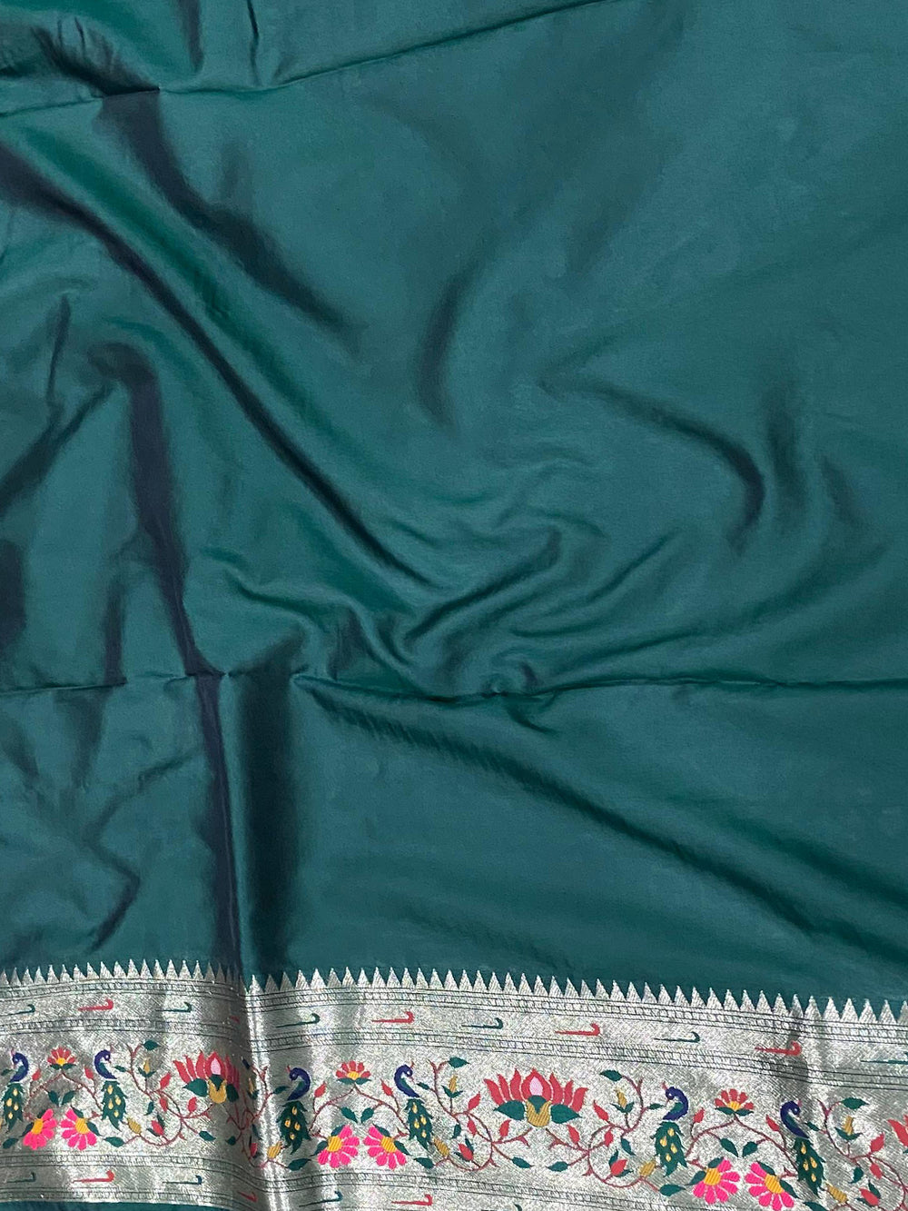 Green Yevla Paithani Meenakari Saree