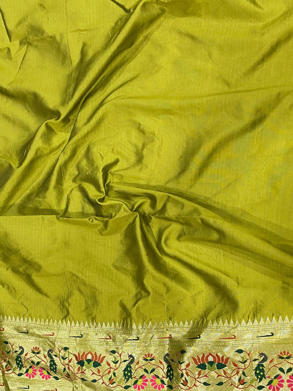 Pista Yevla Paithani Meenakari Saree