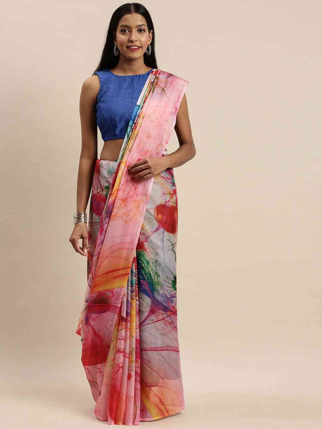 Vastranand Celebrity Abstract Silk Saree with Resham Tassel 