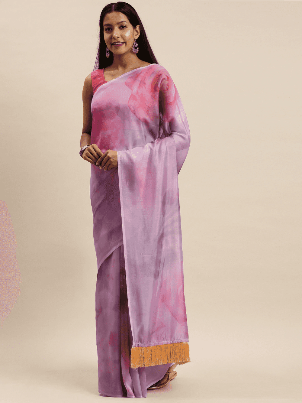 Vastranand Celebrity Floral Silk Saree with Resham Tassel