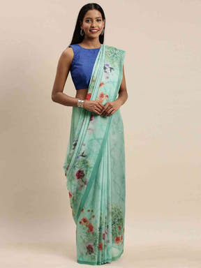 Buy At Vastranand Celebrity Floral Printed Silk Saree
