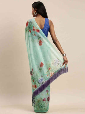 Buy At Vastranand Celebrity Floral Printed Silk Saree