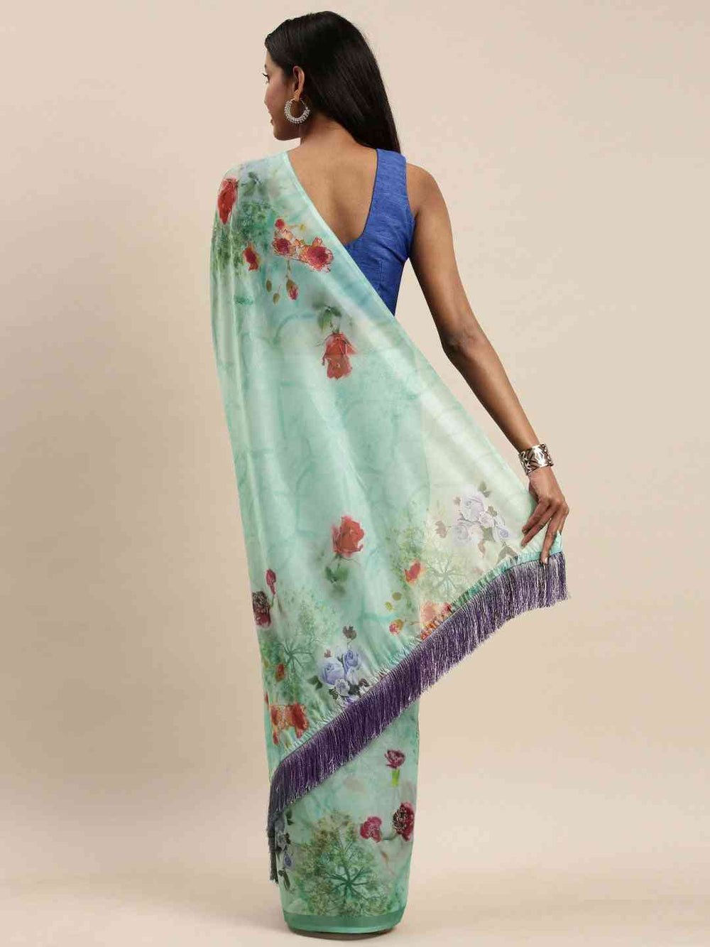 Buy At Vastranand Celebrity Floral Printed Silk Saree
