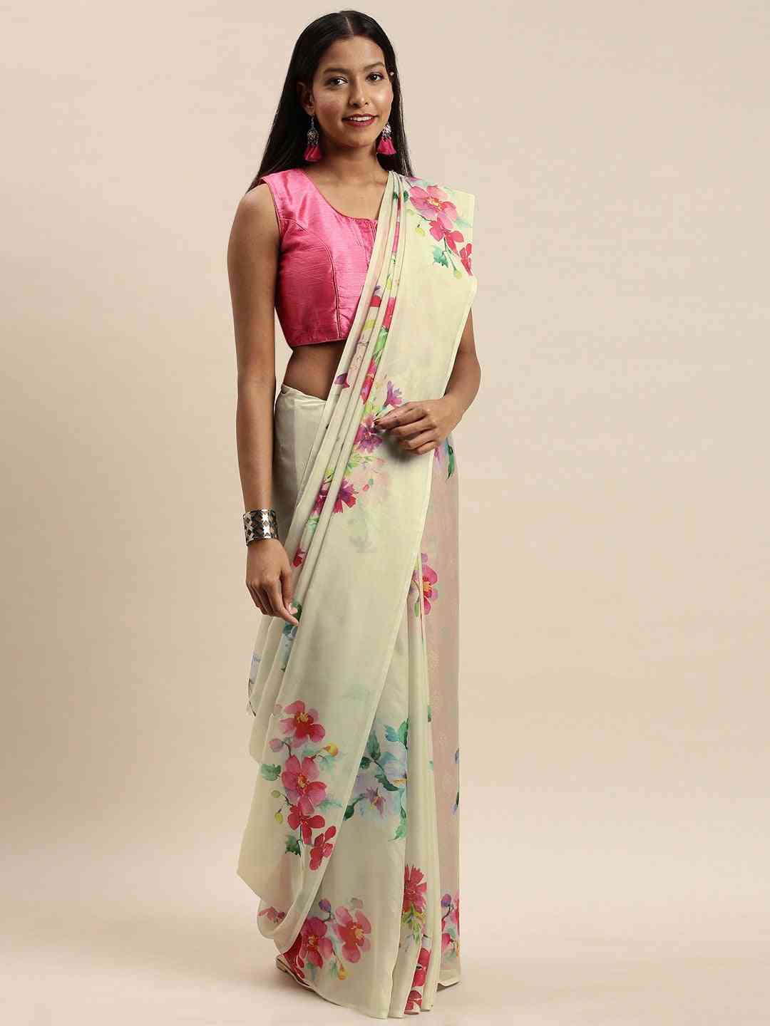 Buy Vastranand Celebrity Floral Printed Silk Saree 
