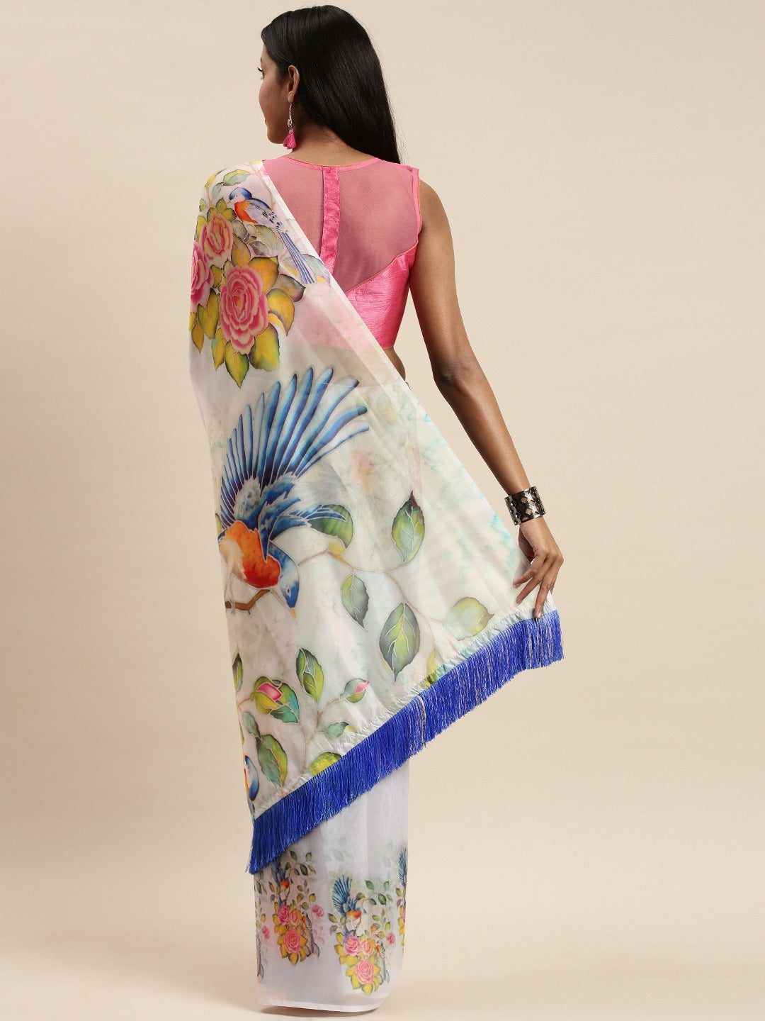 Vastranand Exclusive Celebrity Floral Printed Silk Saree 