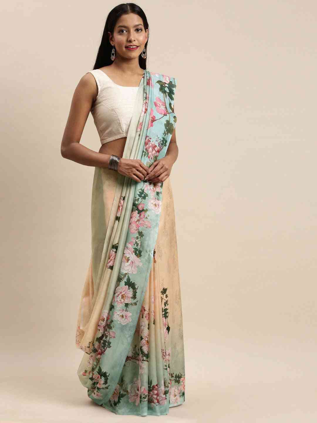 Vastranand Buy Celebrity Floral Printed Silk Saree 