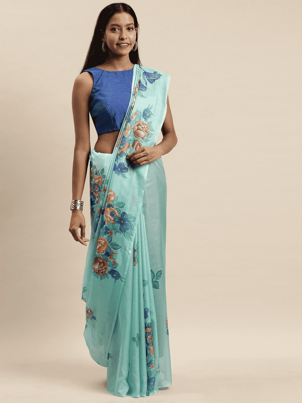 Buy Vastranand's Celebrity Floral Printed Silk Saree 