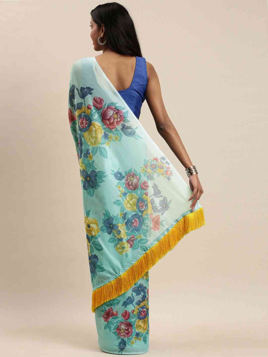 Buy Vastranand's Celebrity Floral Printed Silk Saree 