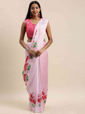 Vastranand Celebrity Floral Silk Saree with Resham Tassel 