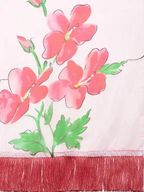 Vastranand Celebrity Floral Silk Saree with Resham Tassel 