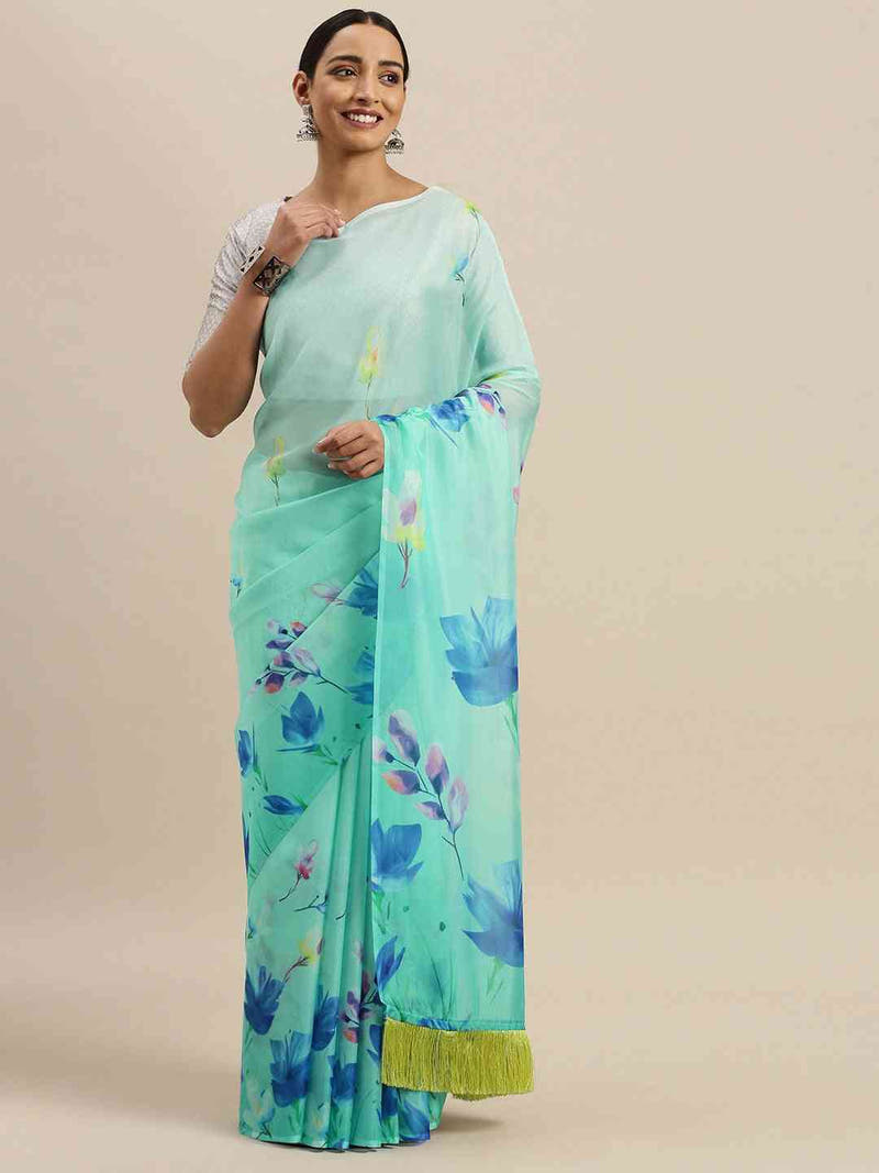 Buy At Vastranand Celebrity Floral Printed Silk Saree 