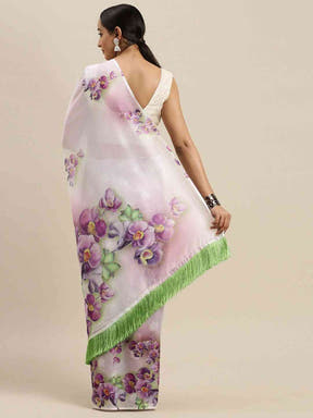 Vastranand Exclusive Celebrity Floral Printed Silk Saree 