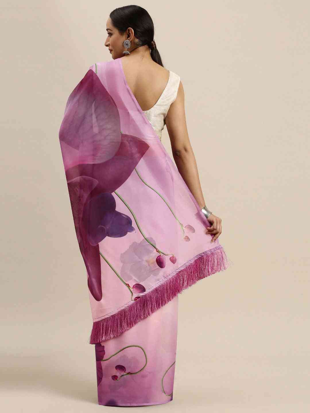 Buy At Vastranand Celebrity Floral Printed Silk Saree