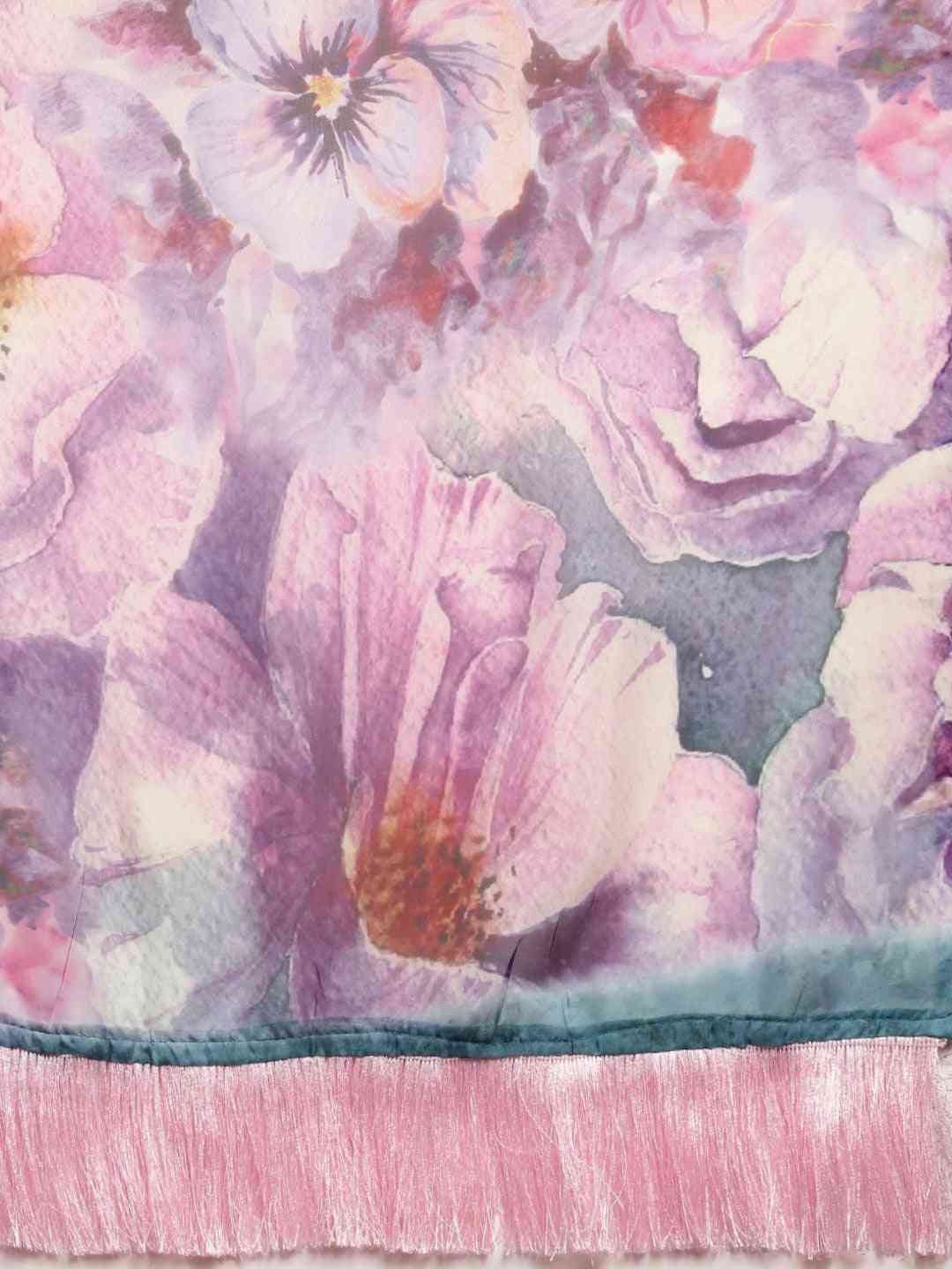 Buy At Vastranand's Celebrity Floral Printed Silk Saree
