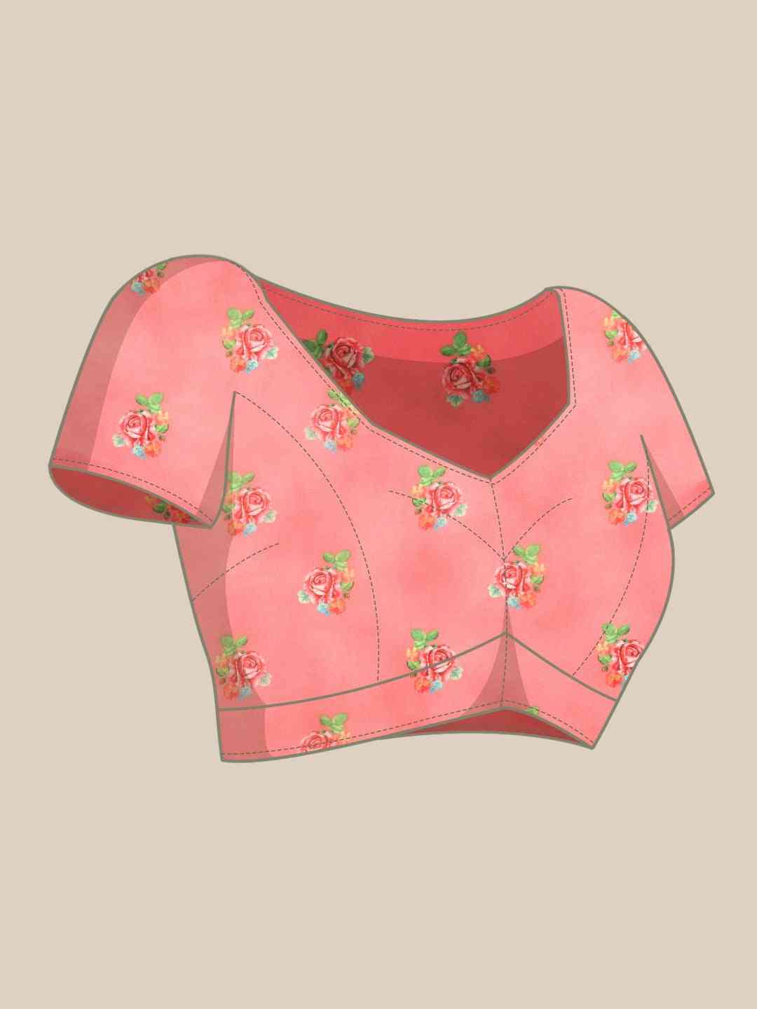Exclusive Celebrity Floral Printed Silk Saree