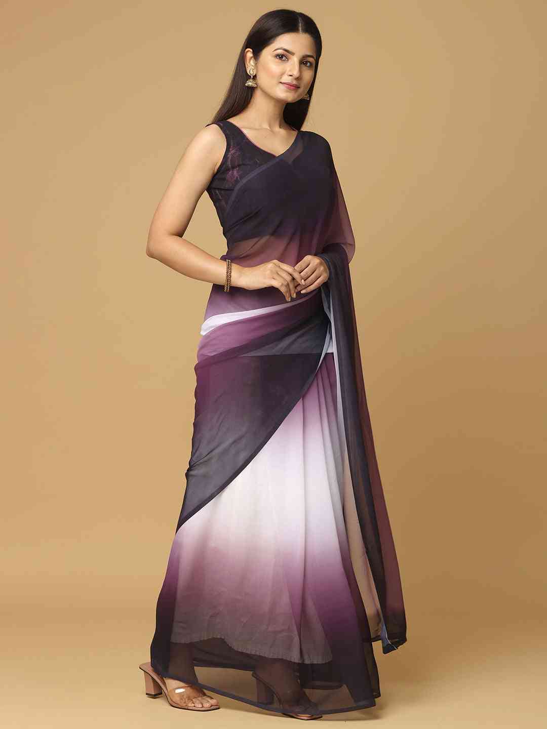 Ombre Soft Georgette Digital Print Party Wear Saree