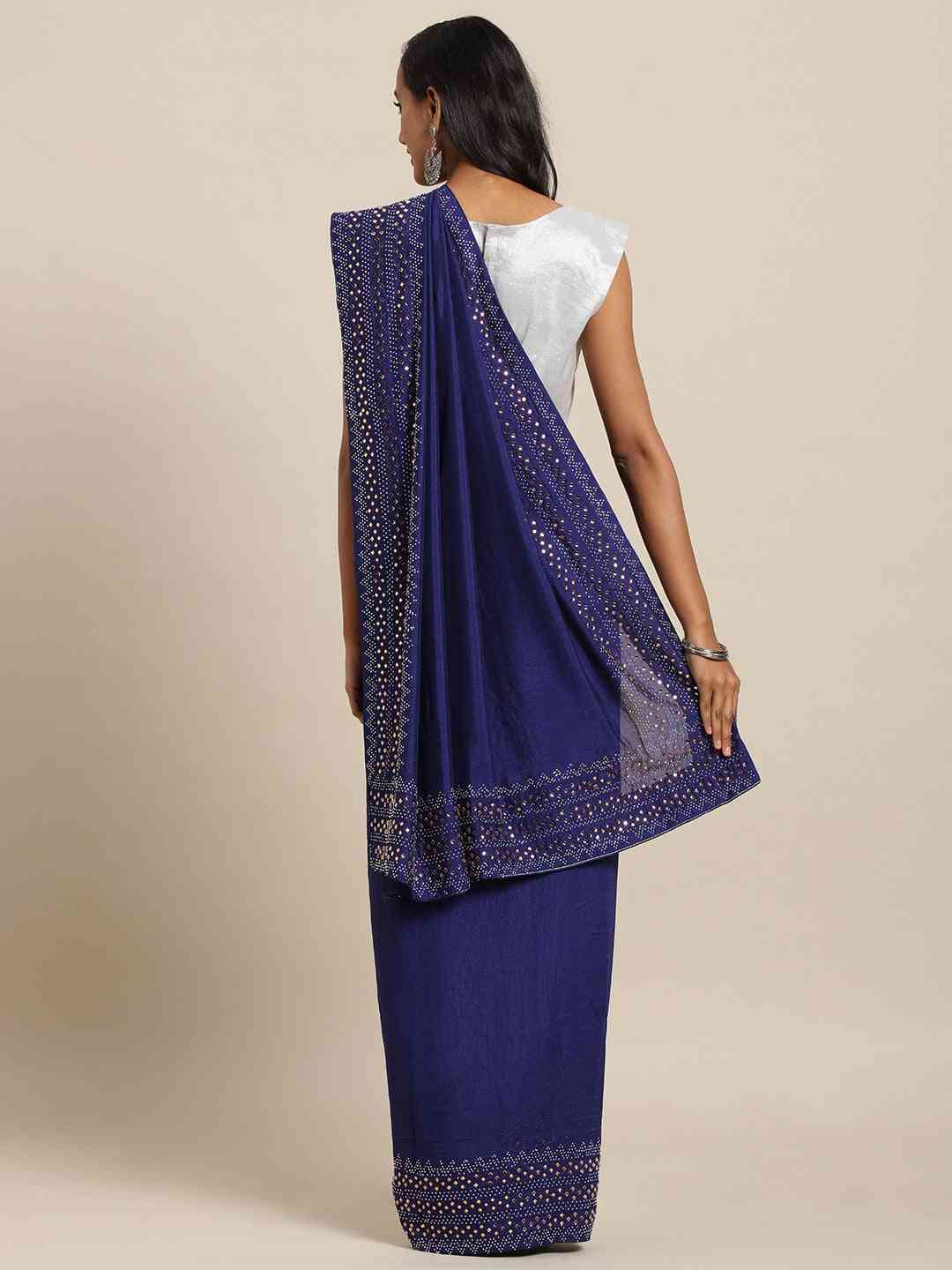 Stylish Embellished Broder And Stones Poly Silk Saree 