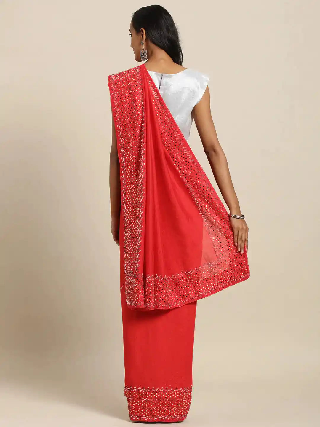  Poly Silk Saree Stylish Embellished Broder 