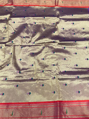 Lavender Soft Silk Yeola Paithani Saree

