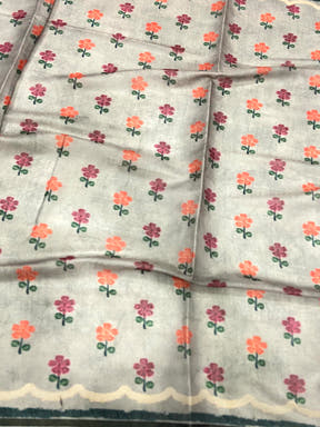 Light Brown Folklore Tissue Chanderi Saree