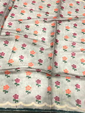 Light Brown Folklore Tissue Chanderi Saree