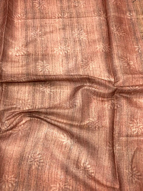 Baby Pink Tissue Chanderi Floral Abstract Saree