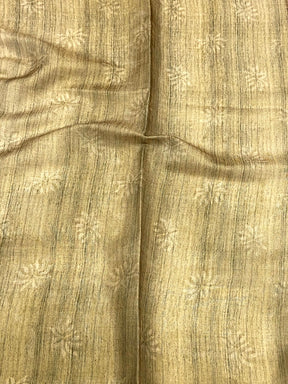 Brown Tissue Chanderi Floral Abstract Saree