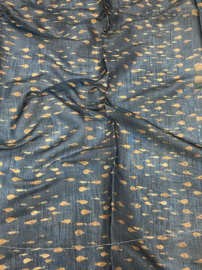Navy Chanderi Floral Kalamkari Digital Print Saree