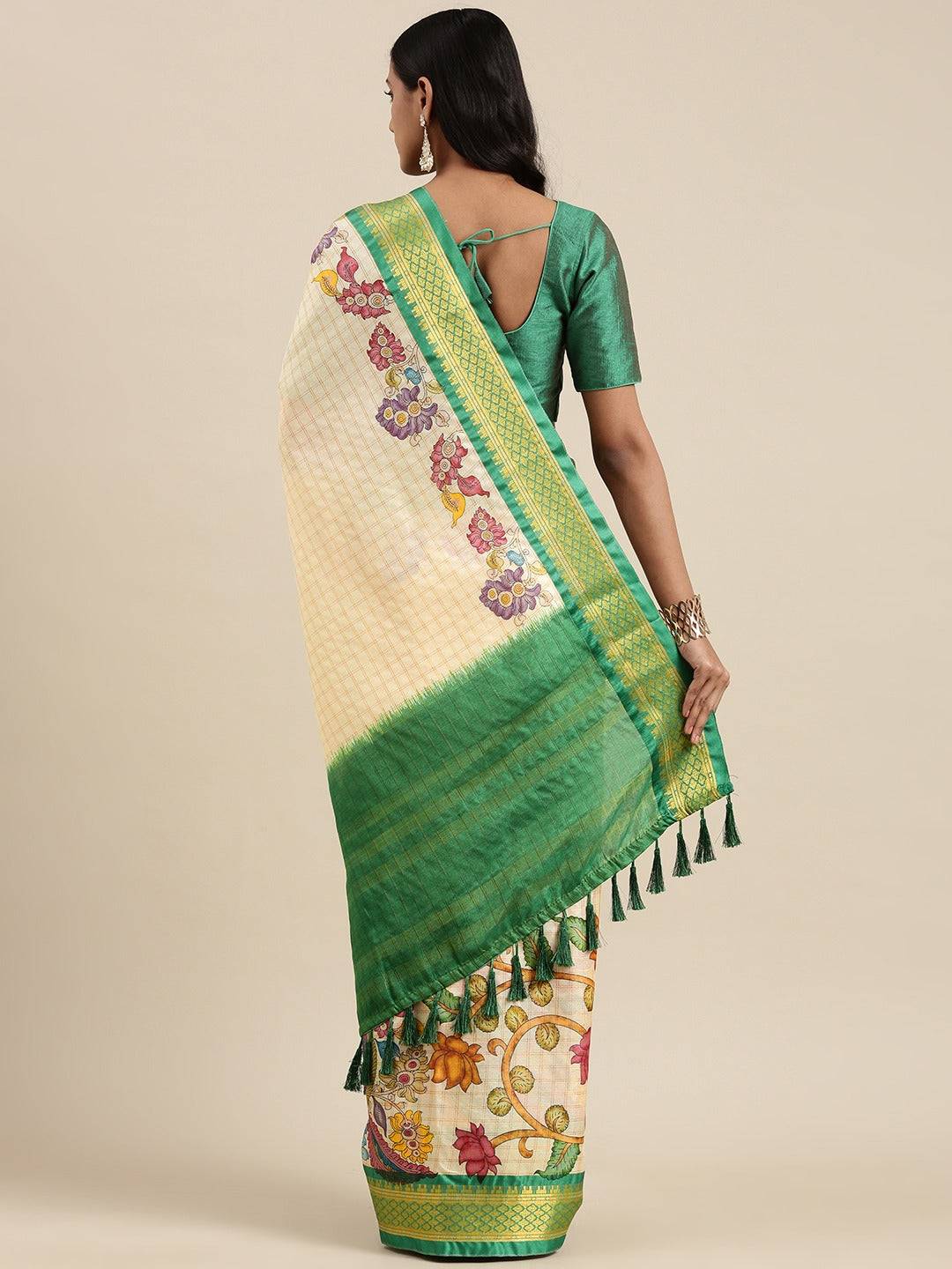  Latest Kalamkari Digital Print Uppada Silk Saree