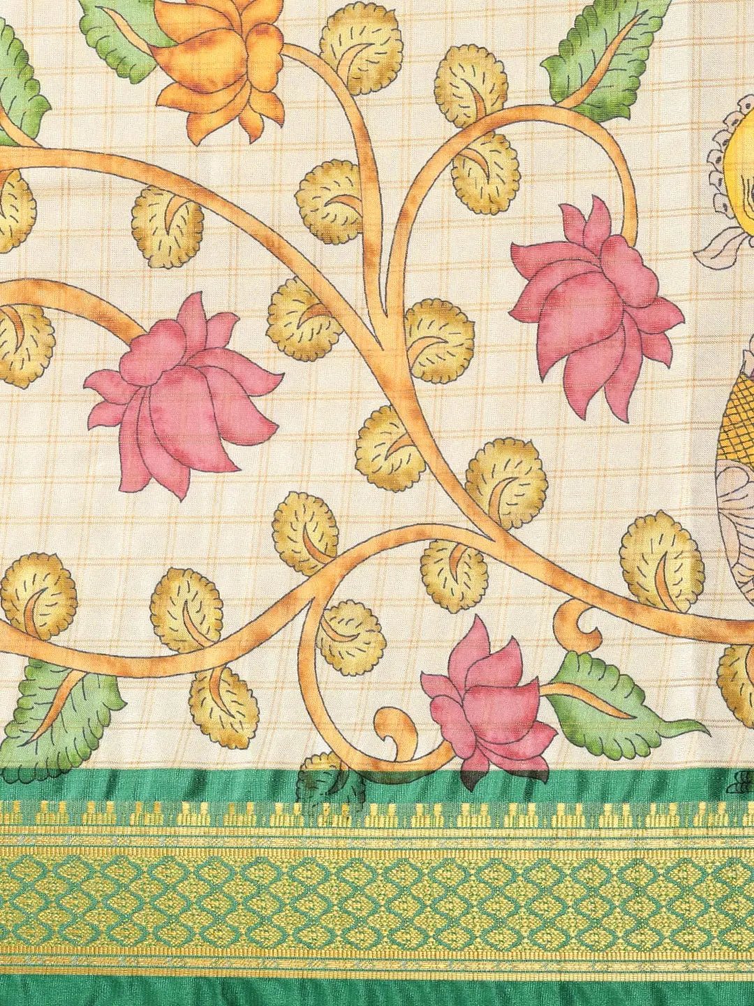  Latest Kalamkari Digital Print Uppada Silk Saree