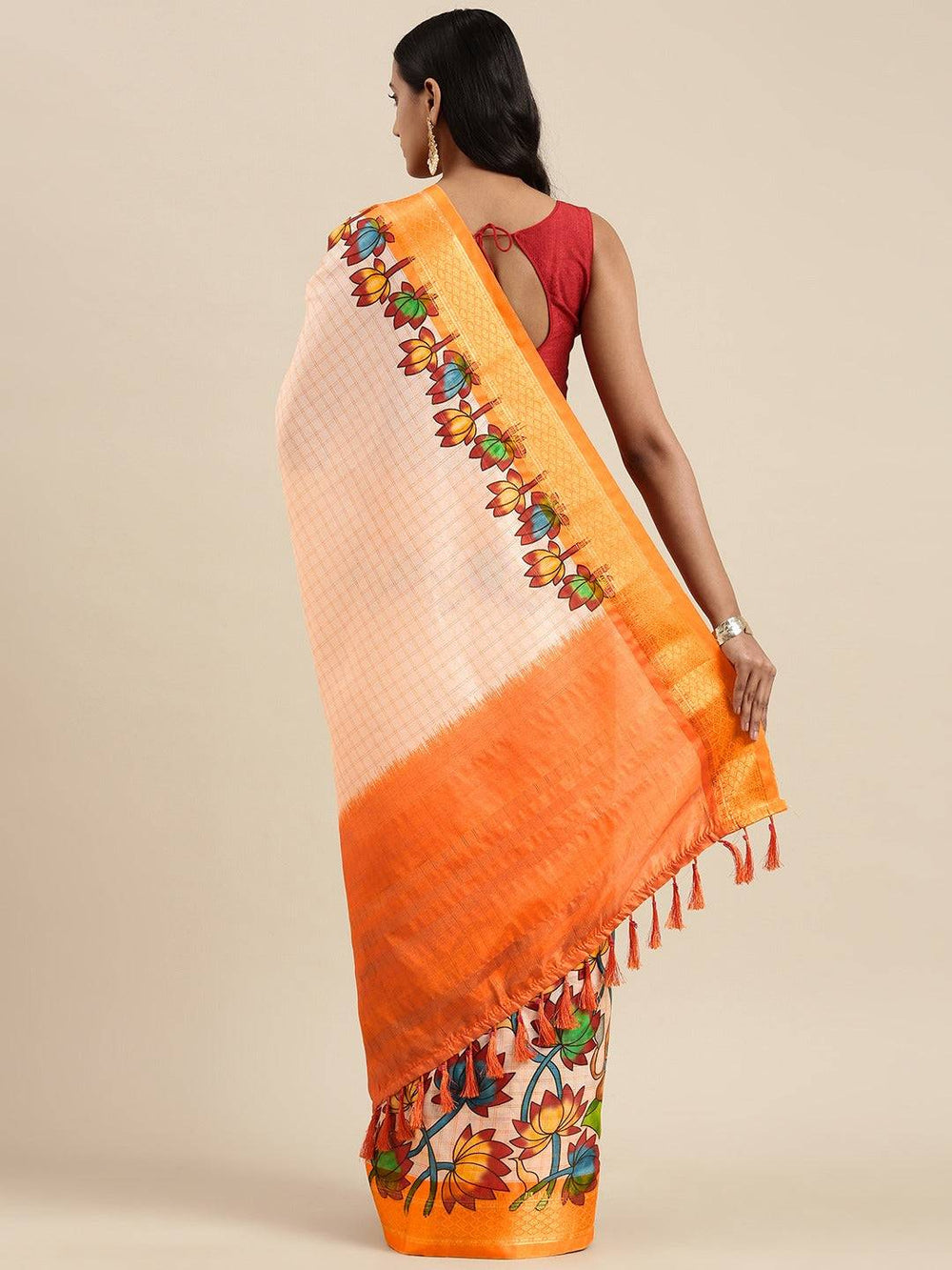  Latest Kalamkari Digital Print Uppada Silk Saree