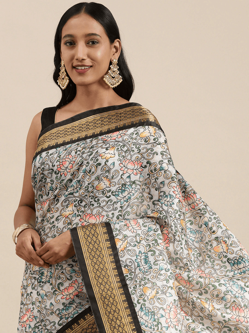  Latest Kalamkari Digital Print Uppada Silk Saree