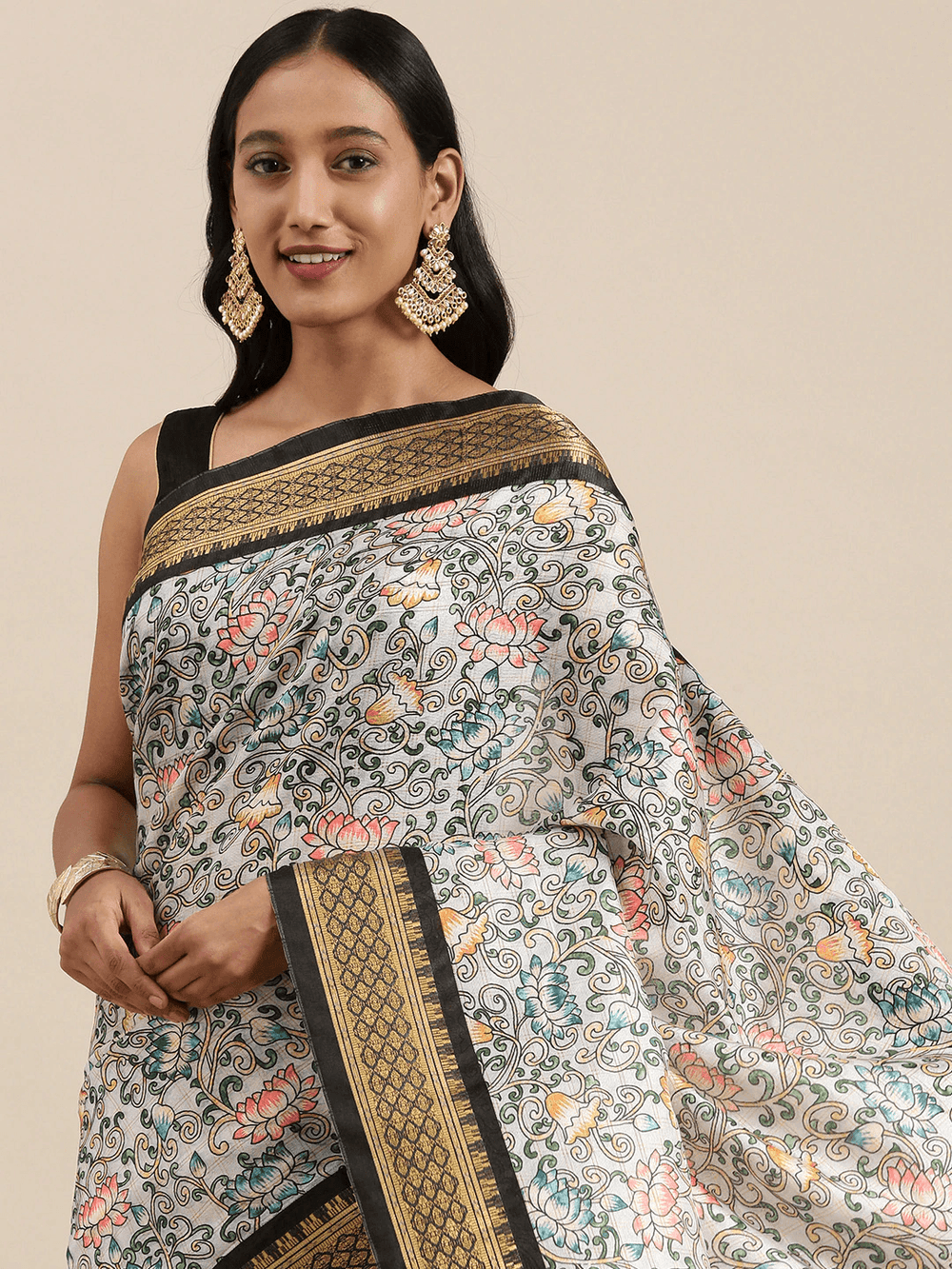  Latest Kalamkari Digital Print Uppada Silk Saree