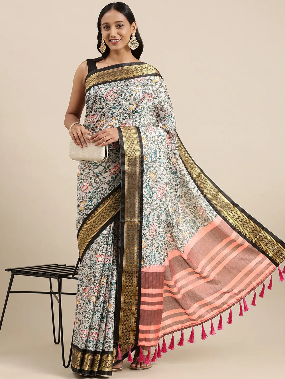  Latest Kalamkari Digital Print Uppada Silk Saree