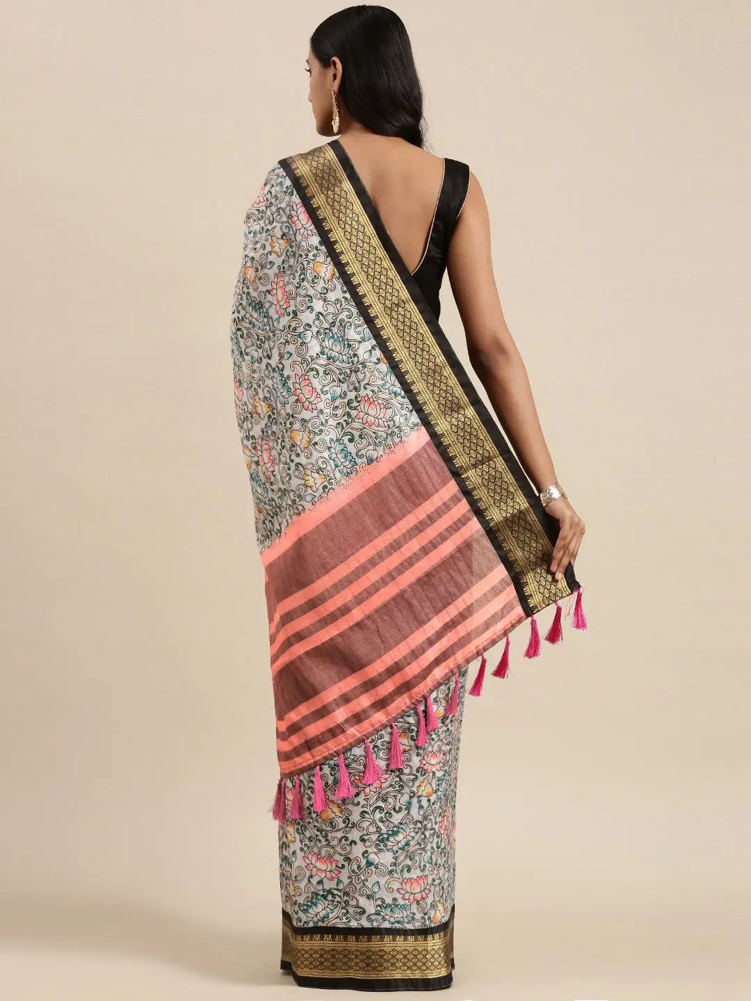  Latest Kalamkari Digital Print Uppada Silk Saree