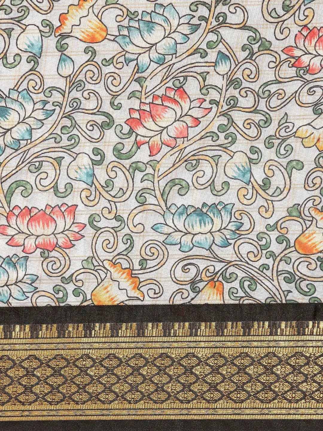  Latest Kalamkari Digital Print Uppada Silk Saree
