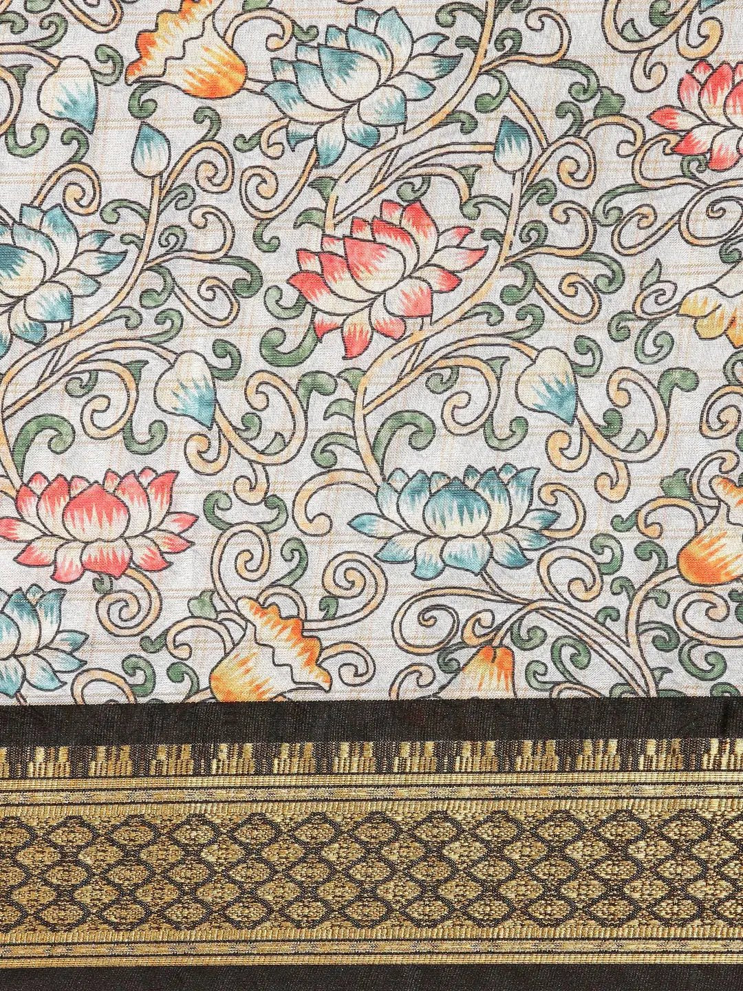  Latest Kalamkari Digital Print Uppada Silk Saree