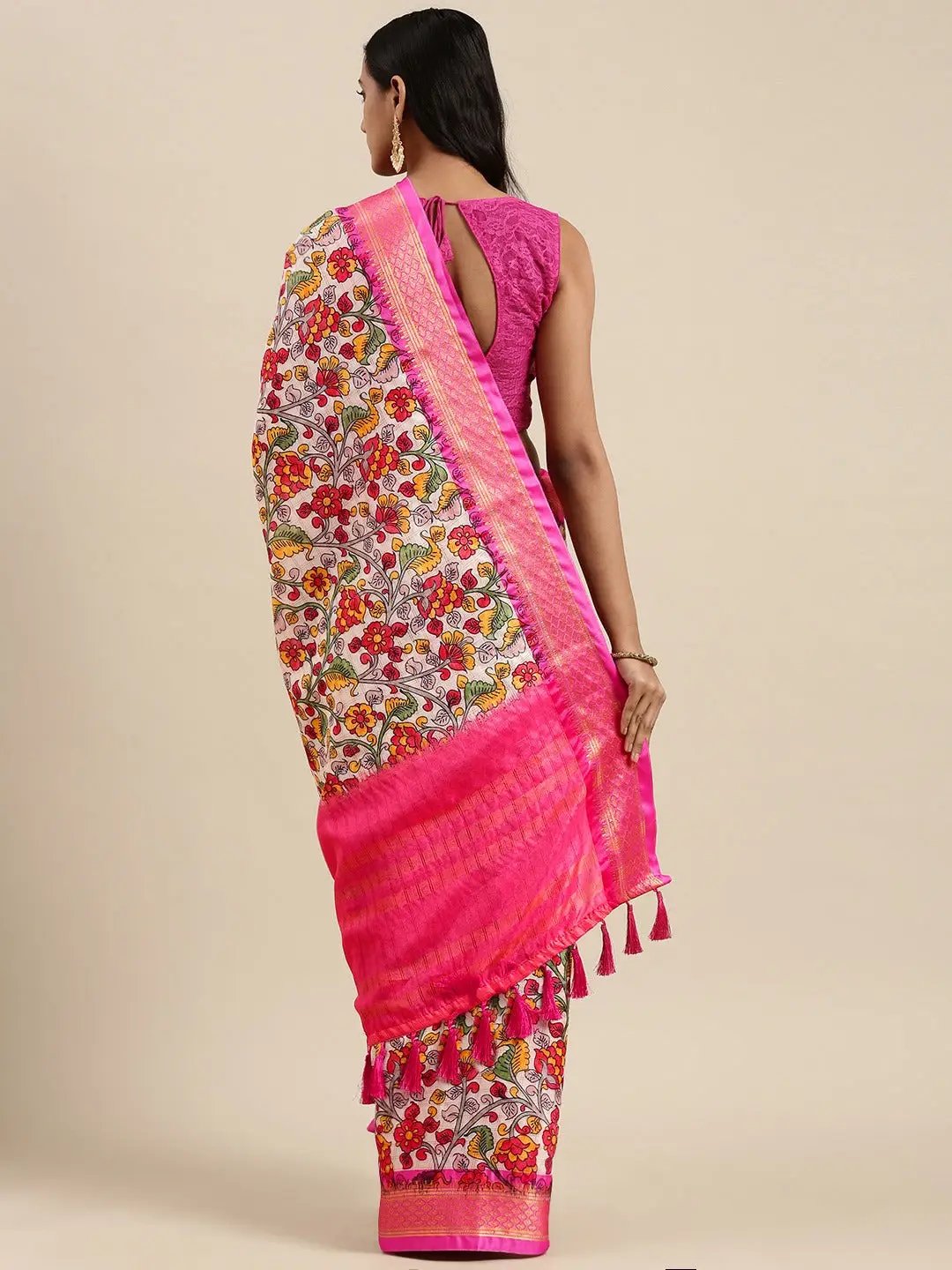  Latest Kalamkari Digital Print Uppada Silk Saree