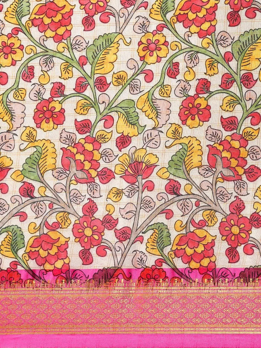  Latest Kalamkari Digital Print Uppada Silk Saree