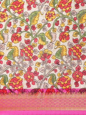  Latest Kalamkari Digital Print Uppada Silk Saree