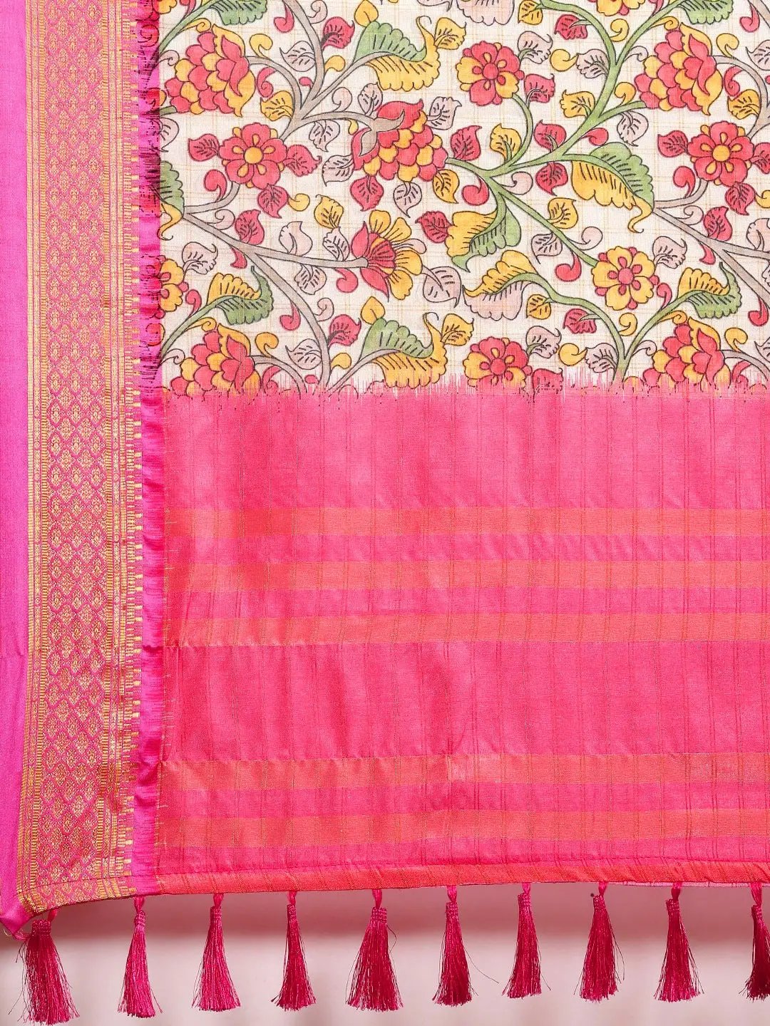  Latest Kalamkari Digital Print Uppada Silk Saree