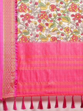  Latest Kalamkari Digital Print Uppada Silk Saree