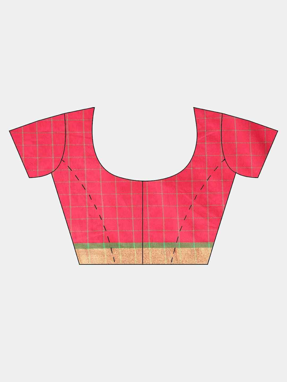 At Vastranand Stylish Silk Cotton Checked Zari Work Saree 