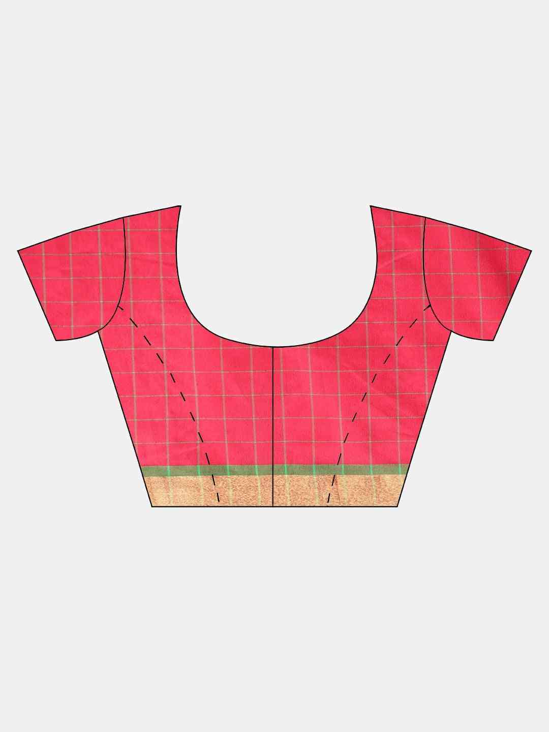 At Vastranand Stylish Silk Cotton Checked Zari Work Saree 