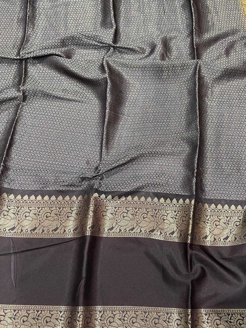 Olive Banarasi Pichwai Print Saree