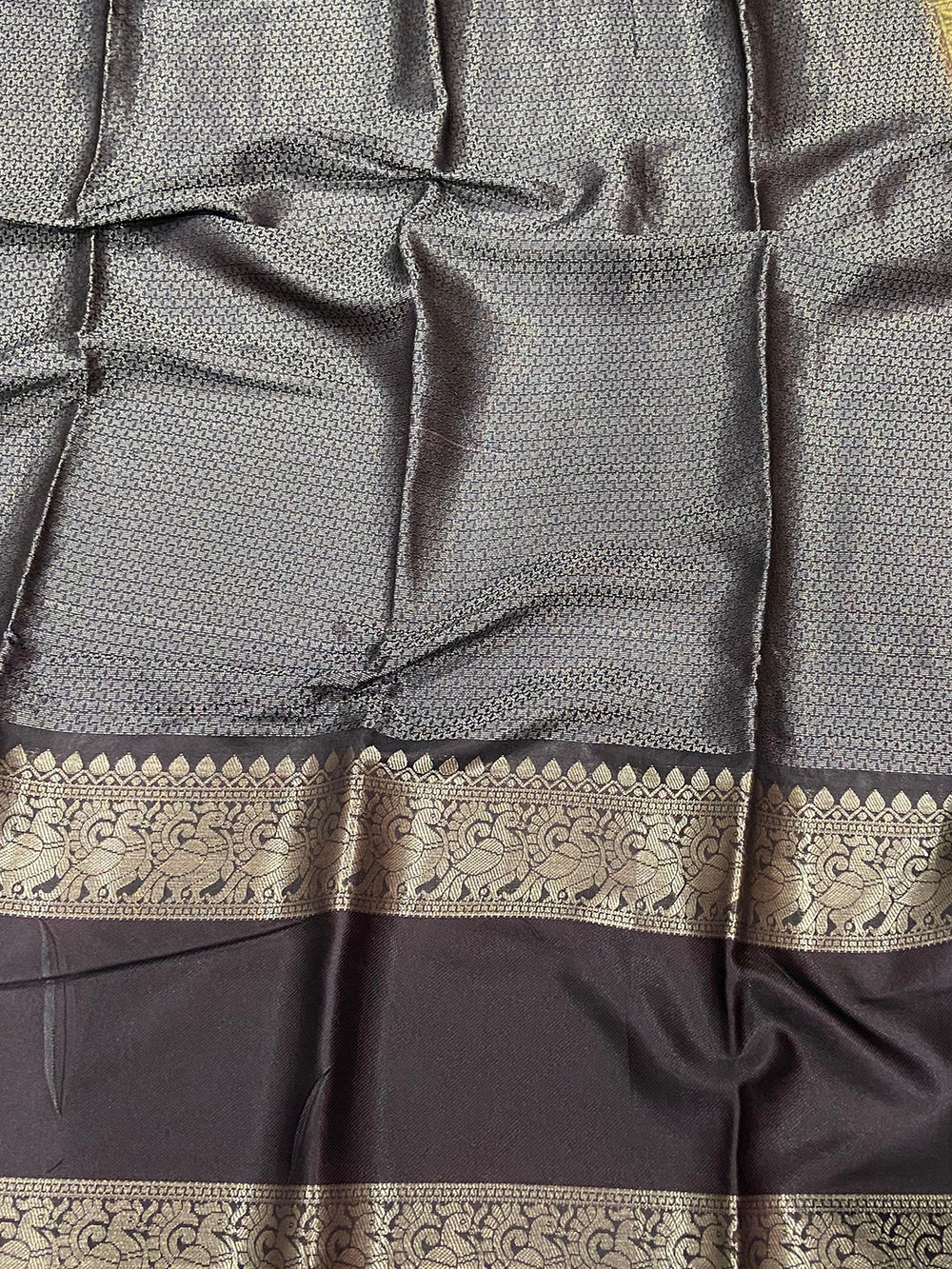 Olive Banarasi Pichwai Print Saree