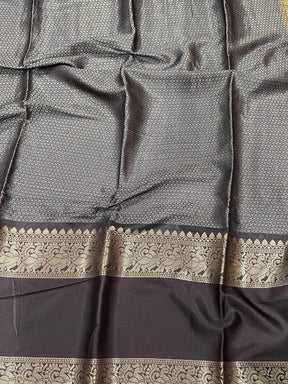 Olive Banarasi Pichwai Print Saree