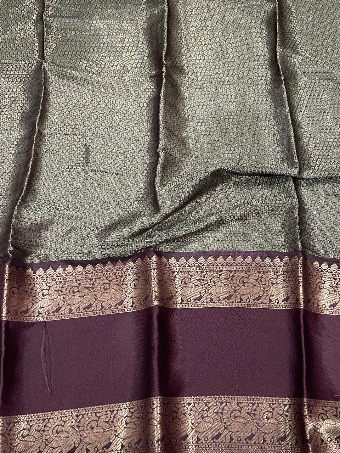 Rust Banarasi Pichwai Print Saree