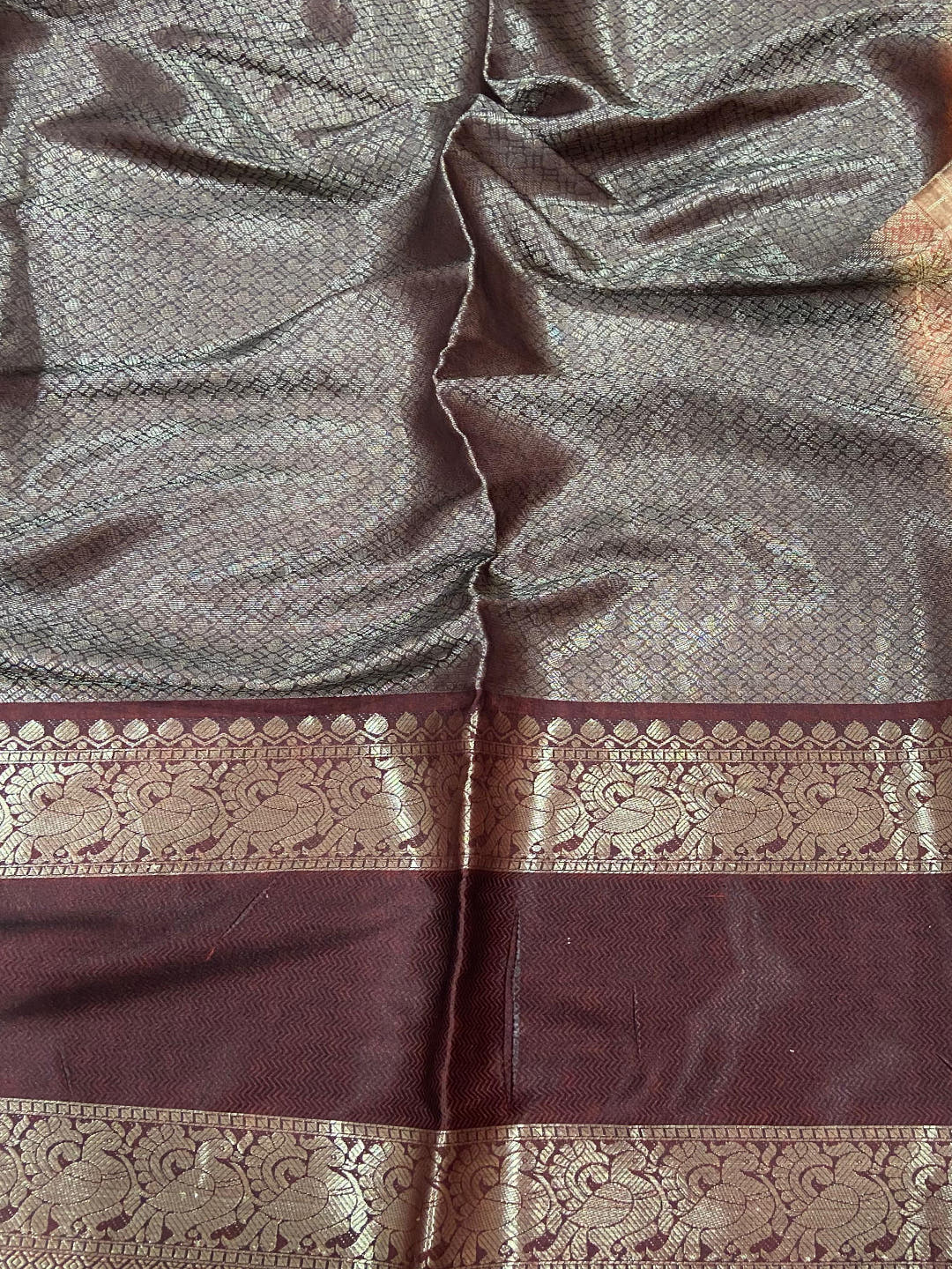 Mustard Banarasi Pichwai Print Saree

