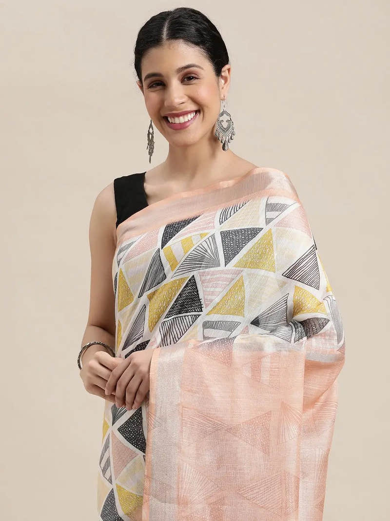 Exclusive Soft Linen Digital Print Festive Wear Saree